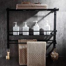 Portasciugamani Bagno A Parete Gancio Pugno Spazio Alluminio Retro Nero Piega attività 50cm