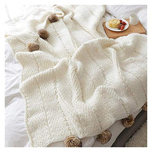 Coperte Ciniglia Lavorate A Maglia Pompon Carini Autunno Inverno Coperta Ponderata Calda Accogliente Divano Letto Casual Tranquillità (Color : Beige, Size : 130x160cm)