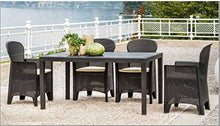 DMORA 8052773492348 Tavolo Rettangolare da Esterno, Struttura in Resina Dura, Rattan, 150 x 90 x 72 cm, Antracite