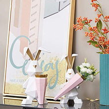 qazxsw - Armadietto per vino, in resina, per casa, origami, studi e studi, rosa, Origami rabbit