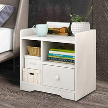 TFCFL Comodino Bianco,Piccolo Comodino con Cassetto,16.53"X15.75"X9.84" Comodino Camera da Letto