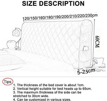 Copri Testata Letto Fodera+Copri+Testiera +del +Letto Singolo/Matrimoniale 120/150/180/200cm in Protettore Moderno Elasticizzato Copertura Fodera per Decorazione. Elegante e generoso copricapo decorat
