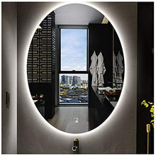 Y&J Specchio da Parete con Luci, Specchio Bagno con Luce LED, Specchio Ovale Senza Cornice, Pulsante a Sfioramento, 50x70cm, 60x80cm, 70x90cm