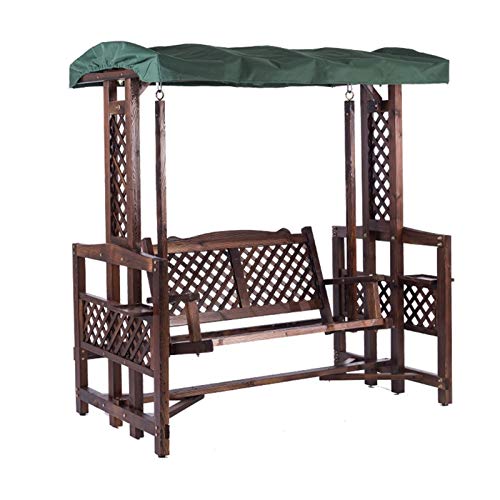 HLZY Grande aliante all'aperto con Supporto, Giardino in Legno Swing Arredamento Esterno Patio Swing Salotto all'aperto Sedia da Esterno Sedia per Sedia da Esterno Set Perfetto