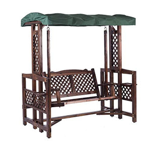 HLZY Grande aliante all'aperto con Supporto, Giardino in Legno Swing Arredamento Esterno Patio Swing Salotto all'aperto Sedia da Esterno Sedia per Sedia da Esterno Set Perfetto