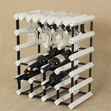 Classico 3 Tier Freestanding bottiglia di vino di legno di pino Barrel 12 Bottiglie Hanging 6 bicchieri di vino Wine Rack supporto metallico in acciaio Bottle Holder dell'organizzatore di immagazzinag