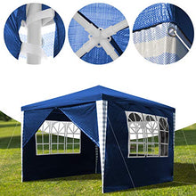 Wolketon 3 x 3 m Gazebo stabile per feste, gazebo con 3 finestre e 1 porta con cerniera terrazza, blu