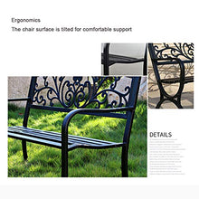 outdoor furniture Panchina da Giardino a Doppia Seduta, Panca da Giardino con Schienale e braccioli, Sedile da Esterno in Ferro, Adatto a parchi e verande