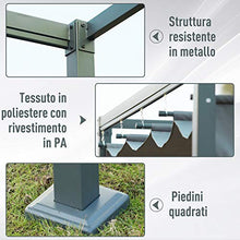 Outsunny Gazebo Pergola con Telo Scorrevole in Metallo e Poliestere, Filtra Raggi UV, per Esterni, 298 x 213 x 222 cm