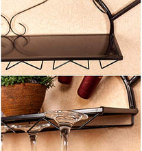 Semplicità Creativa Portabottiglie da Parete, Portabottiglie per Calici per Bottiglie Di Settore - Contiene 7 Bottiglie Di Vino e 10 Porta Bicchiere Di Vino per Cucina, Sala da Pranzo, Bar o Cantina