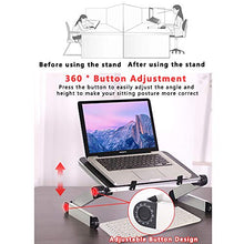 AYADA Supporto per PC Portatile Ergonomico 360° Regolabile, Tavolino Pieghevole PC Notebook di Alluminio, Vassoio di Lettura Inclinabile per Scrivania/Divano/Libro/Rivista/Colazione/Letto(Nero)