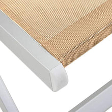 Fesjoy Sdraio da Giardino Lettino Sedie da Spiaggia Pieghevoli Sedie a Sdraio Garden Beach Sedie da Campeggio Esterne Regolabili da 2 Pezzi Lettino Telaio in Alluminio Superficie di textilene Crema