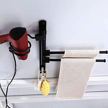 AGGF Mensola per Bagno Porta asciugacapelli retrò Nero Portaoggetti Multifunzione da Parete per Bagno