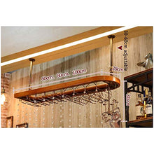 Portabottiglie Rovesciate Espositore Multifunzionale Semplice da Soffitto Calice da Casa Portabottiglie Ristorante Cucina Bar Portabottiglie Galleggiante Regolabile in Altezza (Bronzo 100 * 28 Cm),