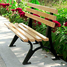Panchina da Giardino Parco Panca per Tempo Libero da Esterno, Panca da Patio Resistente alle Intemperie con Struttura in Ghisa Legno Massello Anticorrosivo, Panca Decorativa per Prato, 2-4 Posti