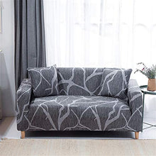 Surwin Copridivano Elasticizzato 1 2 3 4 Posti, Moda Stampa Elastico Universale Copridivani con Braccioli Fodera per Divano Antiscivolo Sofa Protettore (Ondulazione dell'Acqua,190-230cm)