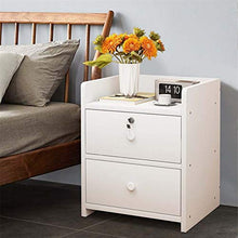 ZZFF 33cm Comodino con 2 cassetti Organizzatore Armadio da Custodia da Comodino in Legno con Serratura (Color : A)