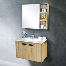 MxZas Armadio per Il Bagno in Legno Multistrato Senza Laccato Cabinetto per lavabo Combinato per lavabo Combinato Set di vanità da Bagno Singolo lavabo (Color : Brown, Size : 47x71x48cm)