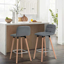 Autoshoppingcenter Sgabelli da Bar Sedia Schienale Similpelle Cucina Moderno con Gambe in Legno per Ristorante Bar Grigio