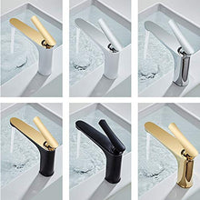 LMH rubinetto da bagno in ottone massiccio in ottone bagno rubinetto per lavabo freddo e calda miscelatore lavandino singolo maniglia con impugnatura a ponte bianco e oro rubinetto ( Color : Gold )