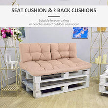 giordano shop Set 3 Cuscini Seduta e 2 Schienali per Pallet in Poliestere Imbottito Beige