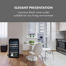 KLARSTEIN Barossa - Cantinetta Vino Doppia Temperatura, Cantina Vino, 2 Zone, Temperatura: 5-18 °C , Porta in Vetro, Display LCD, Illuminazione Interna a LED, Touch, Nero, 34 Bottiglie