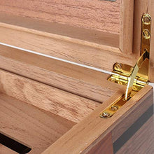 QINJLI Doppio Strato Cigar Valigia, Grande Cigar Box Foderato con Legno di Cedro, con igrometro e umidificatore, può Contenere 25-50 Cigar