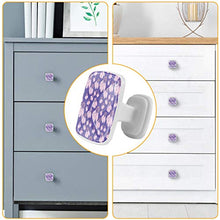Fiore rosa viola (2) 4 PCS Pomelli per Porta, Pomolo per Mobile, Pomelli per Mobili con Viti, Maniglia per Armadietto, Pomelli per Porta, Pomelli per Cassetti per Porta, Armadio, Cassetto e Credenza