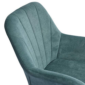 Homycasa, poltrona a dondolo in tessuto moderno, per il tempo libero e rilassante, design ergonomico con gambe in legno massello per soggiorno (tessuto verde)