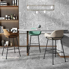 LWW Sgabelli, in pelle moderna Faux Pianale da cucina Altezza sgabello, 26" H, Grigio, Set di 4,Contatore Altezza 66,5 cm (26"),Contatore Altezza 66,5 cm (26")