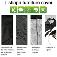 HSGAV Mobili Giardino Copertura per Divano Ad Angolo Copertura per Esterno Impermeabile a Forma di V Antipolvere, 420d Copertura per Divano da Giardino, con Custodia, 215x215x87cm, Nero