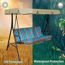 Keyohome Tettuccio Dondolo da Giardino Impermeabile Resistente ai Raggi UV Tetto del Ddondolo 3 posti 195 x 125 x 14cm (Beige)
