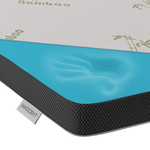 INNOCENT® Topper in schiuma di bambù 200 x 200 cm | 3D Air-Flow | coprimaterasso viscoelastico alto 5 cm | Coprimaterasso in memory foam | per materassi e letti a molle contro il mal di schiena