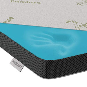 INNOCENT® Topper in schiuma di bambù 200 x 200 cm | 3D Air-Flow | coprimaterasso viscoelastico alto 5 cm | Coprimaterasso in memory foam | per materassi e letti a molle contro il mal di schiena