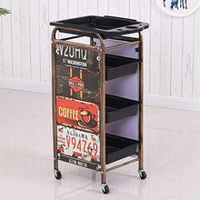 YIN YIN Carrello per ripiani Carrello for ripiani, ferro battuto con cassetto carrello for tintura for capelli nero ampio spazio mobile conveniente salone for tintura for auto carrello for salone di b