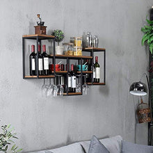 Mensola Portabottiglie in Legno Retrò da Parete in Ferro Decorativo Creativo 106X42X20Cm J1120, HJJ