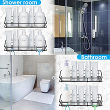 Oriware Adesiva Mensole da Doccia Bagno Stoccaggio Portaoggetti Nessuna Perforazione SUS 304 Acciaio Inossidabile - 2 Pezzi (Nero)