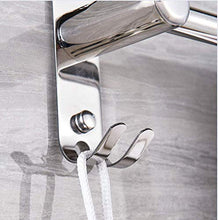 JSONA Portasciugamani, Doppio portasciugamani Cromato, mensola portasciugamani fissato al Muro, portasciugamani, portasciugamani in Acciaio Inossidabile in Bagno o cucina-B-70CM