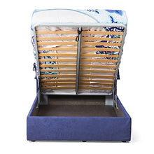 Goldflex - Letto Imbottito Contenitore MOD. Juanita, Compresa Rete Ortopedica Piazza E Mezza 120x200 Sollevamento Verticale, Pistoni a Gas, Rivestimento Alessia 03 Ecru SFODERABILE, Made in Italy