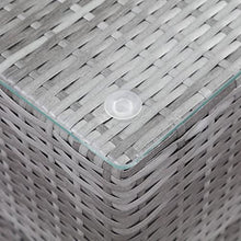 vidaXL Tavolini Laterale 3 pz con Piano in Vetro Neri in Polyrattan