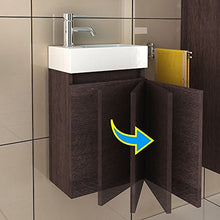 Set di mobili da bagno vormontiert 40 x 22 cm in Alamo in rovere con lavabo in ghisa minerale e specchio, in bagno set/mano lavabo per un bagno moderno con Alpi Berger