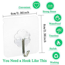 Gancio autoadesivo,Czoele 30 pezzi Ganci Trasparenti Adesivi, Appendiabiti ganci a Parete, Ganci in plastica,Ganci portasciugamani,Gancio impermeabile per Bagno Cucina Porta, Rimovibile,10kg Max