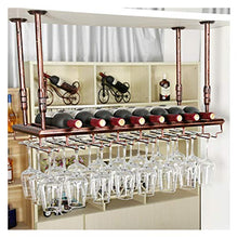 Bar cremagliera Appeso Vino contatore, cremagliera del Vino, cremagliera Bicchiere di Vino, cremagliera di Vetro di Vino, a Testa in Giù cremagliera Calice (Color : Brown, Size : 100 * 30cm)