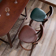 YS Sedia Sedia da Bar in Legno, Seduta in Legno Massello Sedia da Cucina per Colazione Sedia da Banco Cuscino in Pu Mobili Adatto per la Famiglia Milk Tea Cafe,Rosso