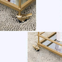 YIN YIN Carrello per Ripiani Carrello for Ripiani Rack Portapacchi da Pranzo in Ferro battuto retrò Elegante e Bella Cucina Bagno Ristorante ripiano for Carrello da Vino di Alta Gamma, Oro 72X38X80CM