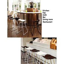 LWW Sgabelli, in pelle marrone cucina presiede i piedini in metallo per colazione Contatore e Casa Sgabello arte del ferro individuale pranzo Angolo Altezza moderne imbottite Schienali,Seatheight80cm