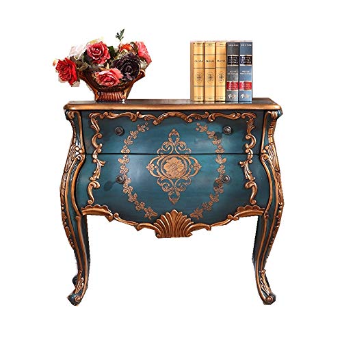 Zhengowen Cassettiera Vintage di Cassetti, Rustico Retro mobili Dipinti a Mano dipinte a Portico cassetto Locker Retro Credenza Industriale (Colore : Blu, Size : 95x46x89cm)