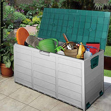 CRZJ Scatole da Ponte, Scatola portaoggetti in plastica per Esterni, Panchine da Giardino con Ruote per mobili da Giardino Cuscini Giocattoli Accessori per Piscine Sportive, 300L,F