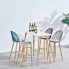 HXCD Sedie da banco da Cucina per Colazione, Sgabello Alto con Schienale, Sgabello da Bar Blu Grigio con poggiapiedi, Struttura in Metallo, Cuscino in Tessuto, Altezza Seduta: 67 cm / 79 cm