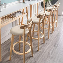 Sgabelli da bar in legno, con schienale Soggiorno Soggiorno Sgabello Casa con poggiapiedi Lounge Chair High Sgabelli da pranzo Sgabelli da bar Sedie da bar Colazione Bar Contacanze Cucina